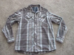GPH Supply Company Men's Pearl Snap Western Shirt Gray Plaid, Size Large - Picture 1 of 7