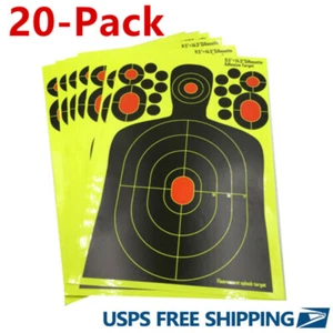 20-PACK Shooting Targets Splatter Glow Gun Rifle Paper Target Adhesive Exercise - Picture 1 of 8