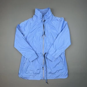 T by Talbots Jacket Womens Medium Blue Cinch Waist Water Resistant Fall Spring - Picture 1 of 7