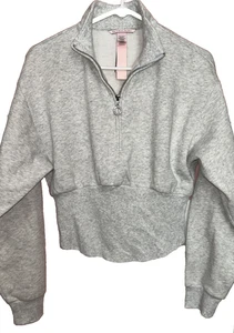 Victoria’s Secret Women’s Half Zip Crop Sweatshirt size M NWT Y2K Streetstyle - Picture 1 of 7