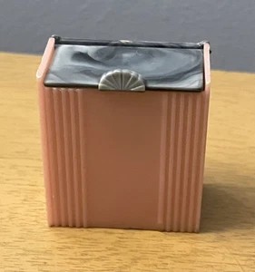 Vintage Plasco Dollhouse Furniture Laundry Clothes Hamper Pink w/ Gray Lid - Picture 1 of 7