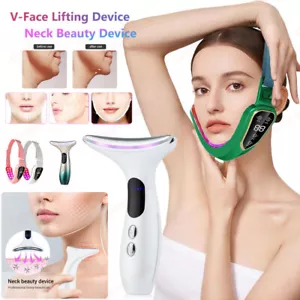 LED Microcurrent Facial Skin Tightening Firming Device V-Face Neck Lift Beauty - Picture 1 of 26