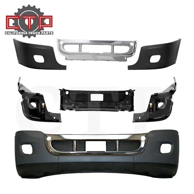 Freightliner Cascadia 2008-2017 Front Bumper with Fog Lamp Hole Chrome Trim - Image 1 of 4