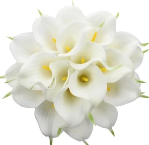 20pcs Calla Lily Bridal Wedding Bouquet Lataex Real Touch Artificial Flower H... - Picture 1 of 6