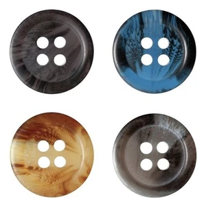 Hemline 27.5mm Pack of 2 Wood Grain Effect Craft 4 Hole Sew Through Buttons - Picture 1 of 5