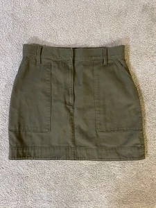 BANANA REPUBLIC Sz 14 Tall Army Green Utility Miniskirt - Picture 1 of 4