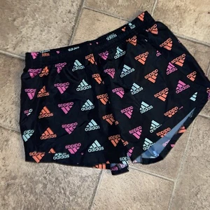 ADIDAS Rainbow Fluorescent WORD Running Yoga Exercise Shorts NEW L 14 ❤️blt11j6 - Picture 1 of 10