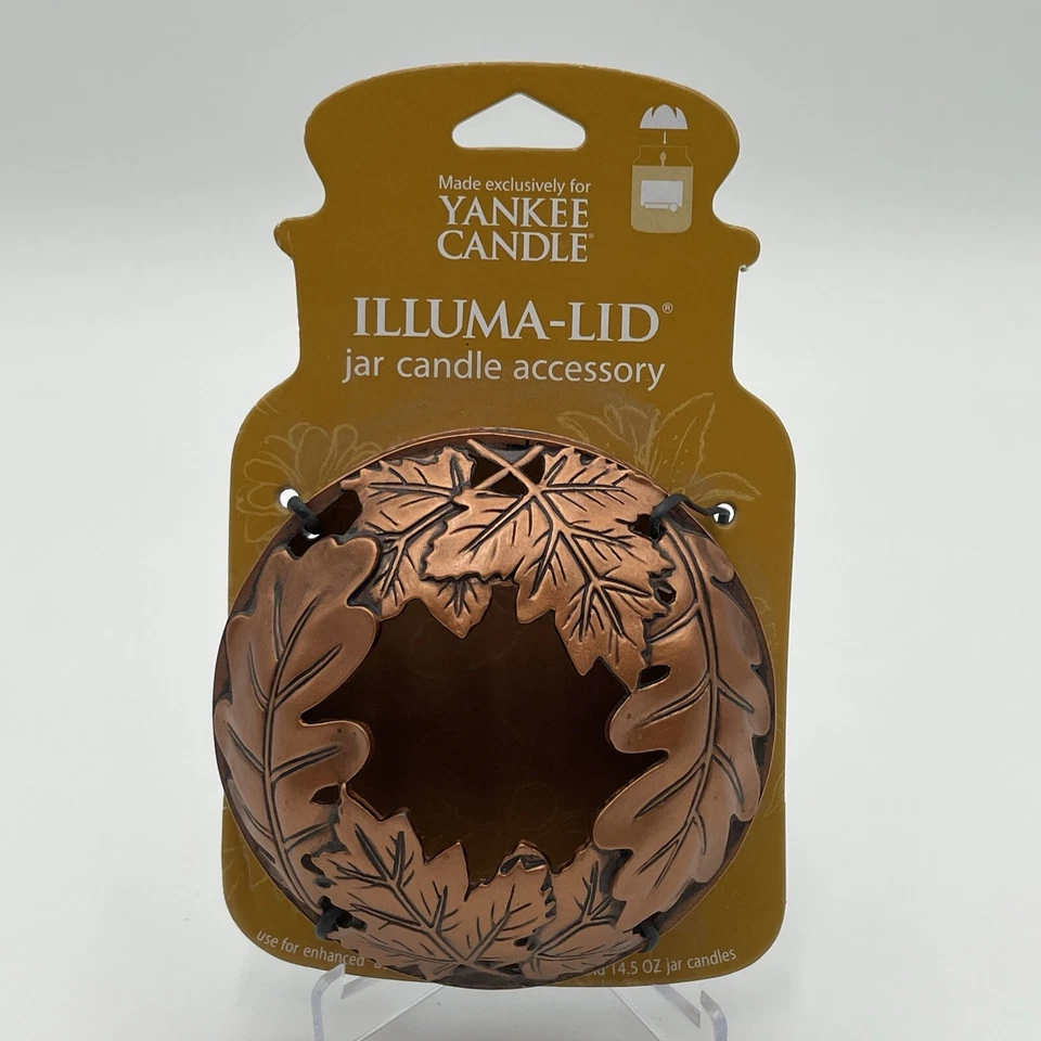Yankee Candle Illuma-lid Bronze Leaves Jar Candle Accessory HTF / #1170722