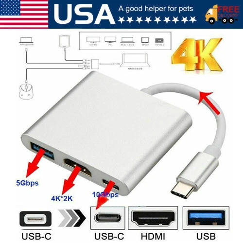 NEW USB Type C to HDMI HDTV TV Cable Adapter Converter For USB-C Phone Tablet - Image 1 of 4