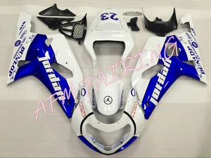Blue White Jordan ABS Injection Bodywork Fairing Kit for GSXR600/750 2001-2003 - Picture 1 of 6
