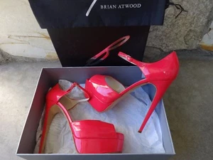 Brian Atwood TriBeCa *Authentic* SkyHigh Platform Pumps Patent Pink EU 39 - Picture 1 of 12