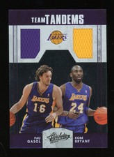 2011-12 Panini Absolute Memorabilia KOBE BRYANT PAU GASOL Team Tandems 069/100