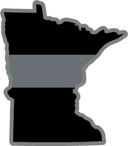 4" Minnesota MN State Thin SILVER Line Corrections Officer Guard Decal Sticker - Imagen 1 de 1