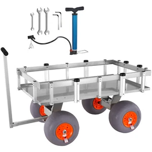 VEVOR Angelwagen Transportwagen mit 4 Rädern Transportkarre Alu Angeln 227kg - Bild 1 von 12