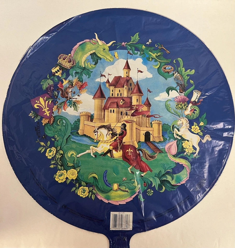 Medieval Fantasy Castle Knight Dragon Birthday Party Decoration Mylar Balloon - Image 1 of 1