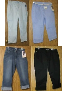 Lee Denim Capris or Lee Rider Casual Capris NWT 6-16 Aqua Black Blue Lavender - Picture 1 of 16