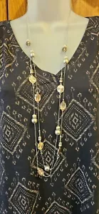 Ruby Rd Beautiful double layer beaded long necklace Travel, Parties Or Everyday - Picture 1 of 4