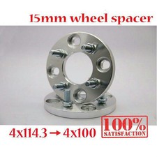 2pcs 15mm 4x114.3 Convert To 4x100 Wheel BIllet Aluminium Spacer Adapter Bolt On