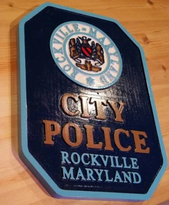 Полиция Роквилл Мэриленд маршрутизированный 3D деревянная нашивка табличка знак Custom - Изображение 1 из 2