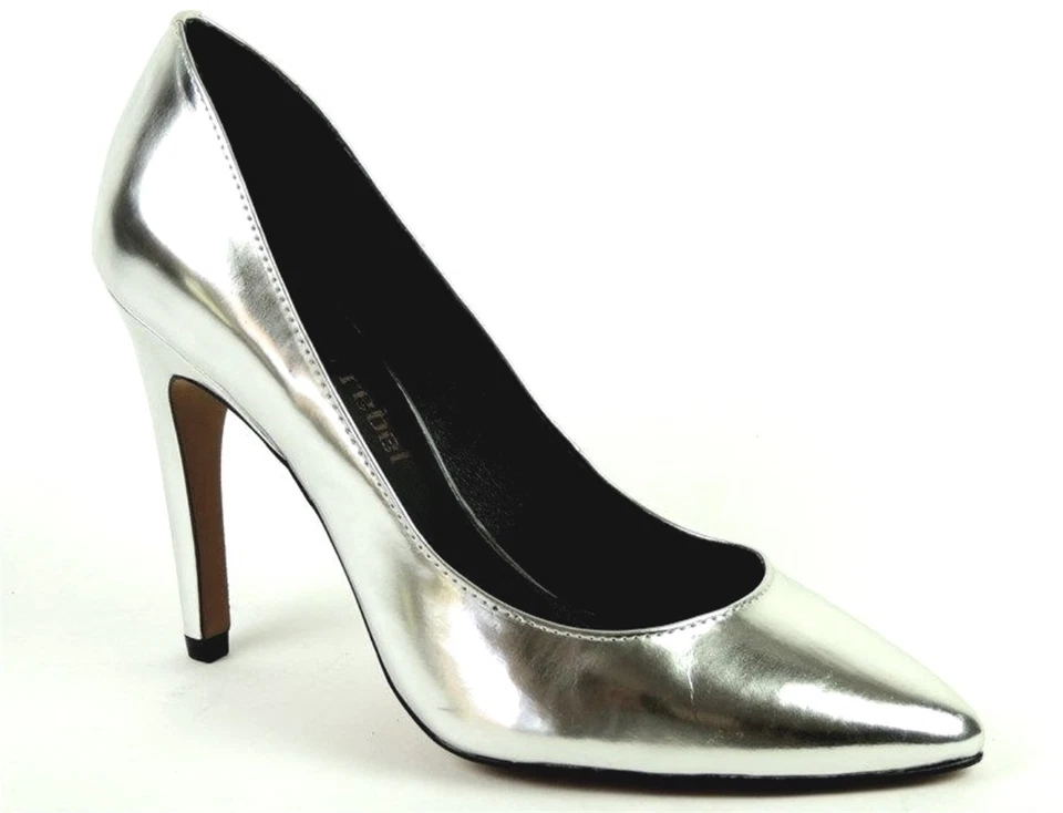 Luxury Rebel Women's Victoria Pumps Silver Leather Size 8.5 M - Image 1 of 4