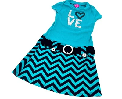 Девочек футболка напечатано платье - розовый цвет зеленый размер 6 X - Изображение 1 из 4