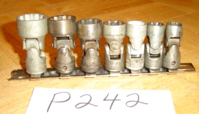 SNAP-ON TOOLS VINTAGE 7 PIECE 3/8 DRIVE SAE. SHALLOW SWIVEL SOCKET SET 40'S - Image 1 of 4