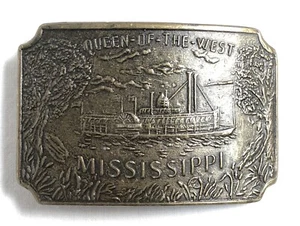 Vintage 1973 Bergamot Brass Works - Queen of the West Mississippi - Belt Buckle - Picture 1 of 6