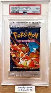 1999 Pokemon Base Set Booster 1. Edition Deutsch PSA 9 Glurak Basis 1 Generation - Bild 1 von 12