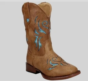 Roper Cowgirl Cowboy Toddler Glitter Breeze - TAN Boots Size 9T NEW IN BOX! - Picture 1 of 5