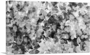 ARTCANVAS Black Gray White Petals Rectangle Canvas Art Print - Picture 1 of 14