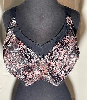 Goddess Kayla 38G Banded Underwire Bra Unlined Dark Leopard Print GD6164BLK NWT - Image 1 of 4