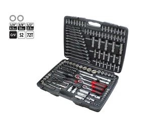 Selta Taiwan 215pc 1/4"-3/8"-1/2" Dr Reg & Deep Socket & Bits Spanner Jumbo Kit - Picture 1 of 11