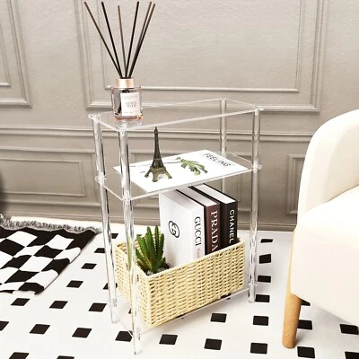 3tier Acrylic Side Table, End Table, Nightstand, Desk for Living Room, Bedroom - Image 1 of 4
