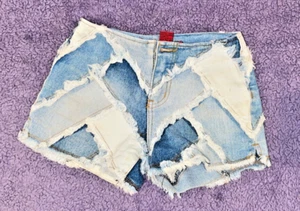 Vintage Girls Zana Di Light Wash Patchwork Shorts Denim Size 7 Slim EUC - Picture 1 of 3