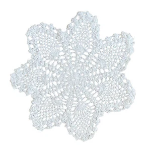 Pack of 6 White Snowflake Crochet Doilies Traditional Cotton Table Mat Doily - Picture 1 of 2