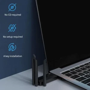 Wireless Network Card Wifi 1200Mbps Dual Band USB3'0 2'4G Desktop PC' 5G A7I3 - Picture 1 of 11