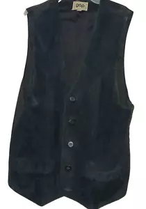 VINTAGE GAP BLACK SUEDE VEST WOMEN SIZE XS - Picture 1 of 3