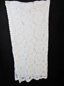 De colección banquete fiesta encaje flores art deco mantel blanco algodón 44x 92 - Imagen 1 de 5