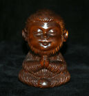 Rare Chinese Boxwood Wood Hand Carved Happy Animal Monkey Sun WuKong Statue