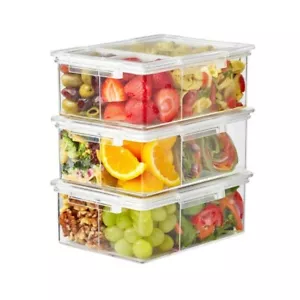 The Home Edit Bento Box Food Storage Container, Pack of 3, Clear Plastic Food St - Picture 1 of 4