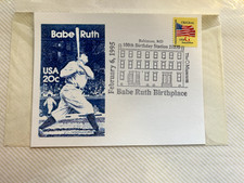 COLLECT U.S. COMMEMORATIVE BABE RUTH ORIGINAL POST CARD AND ENVELOPE