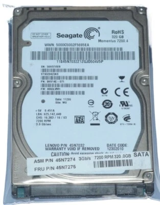 Seagate Momentus 7200.4 ST9320423AS 320GB 2.5" SATA II Laptop Hard Drive - Image 1 of 4