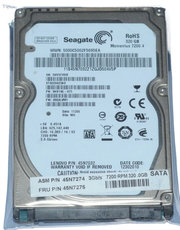 Seagate Momentus 7200.4 ST9320423AS 320GB 2.5" SATA II Laptop Hard Drive - Image 1 of 4