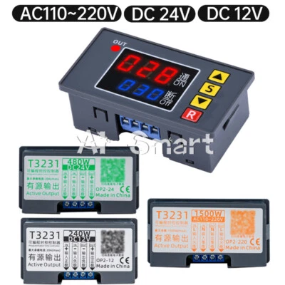 T3231 Programmable Digital Time Delay Relay Dual Display Timer Control Switch - Image 1 of 4