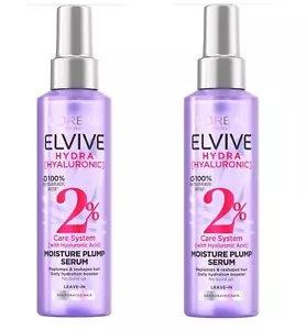 2 * L'oreal Elvive HYDRA HYALURONIC 2% Care System Moisture Plump Serum 150ml - Picture 1 of 2