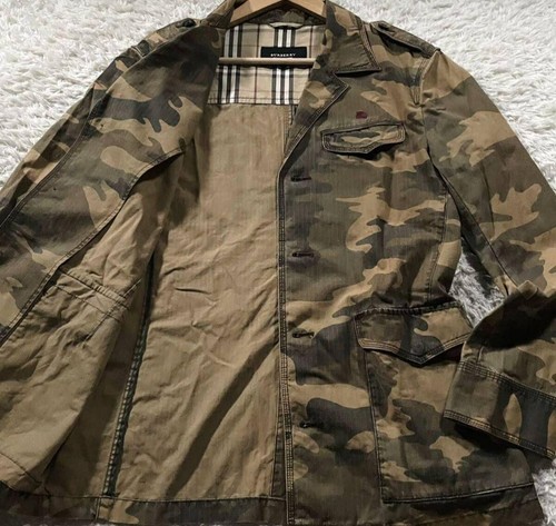 Giacca militare mimetica BURBERRY BLACK LABEL check taglia M uomo moda cotone