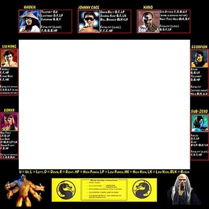 Mortal Kombat 1 Arcade Moves List Bezel Panel Artwork Art CPO Midway MK1 Midway - Picture 1 of 4