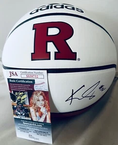 Palla da basket Kahleah Copper Sky firmata Rutgers Scarlet Knights logo JSA - Foto 1 di 3