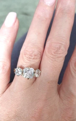 Vintage Jewellery Gold Ring White Diamonds Antique Deco Dress Jewelry size 8 - Image 1 of 4