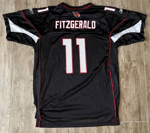 VINTAGE REEBOK BLACK LARRY FITZGERALD FITZ CARDINALS JERSEY-YXL 18-20 Cover